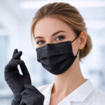 Kit 250 Máscaras Descartáveis + Luvas Nitrilo Preto - Imagem 4