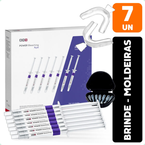 Kit Clareador Dental Power Bleaching  Açaí 16% 7 Un BM4 + Moldeira