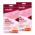 Luva Nitrílica Profissional Rosa Sem Pó 12 Unidades Vabene