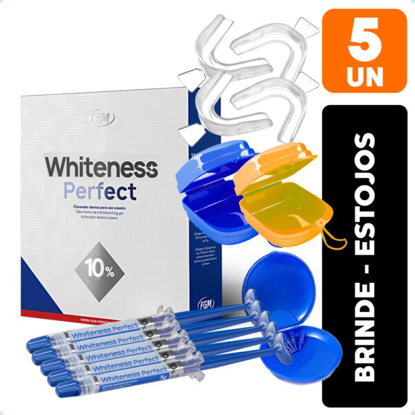 Kit Clareador Dental Whiteness Perfect 10% + Moldeiras