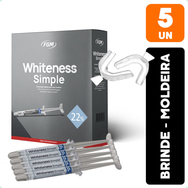 Kit Clareador Dental Whiteness Simple 22% + Moldeira