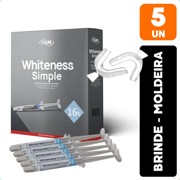 Kit Clareador Dental Whiteness Simple 16% + Moldeira