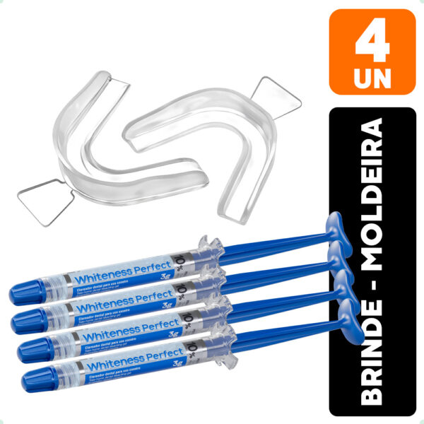 4 Clareador Dental Whiteness Perfect 10% Fgm + Moldeira