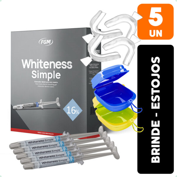 Kit Clareador Dental Whiteness Simple 16% + Moldeiras