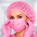 Kit 350 Máscaras Descartáveis + Luvas Nitrilo + Toucas Rosa - Imagem 5