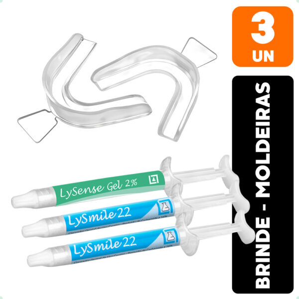 2 Clareador Dental Lysmile 22% Lysanda + Lysense + Moldeira