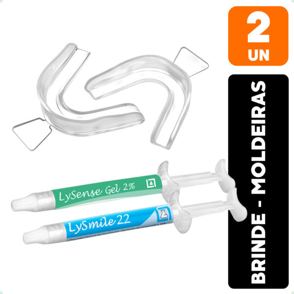 1 Clareador Dental Lysmile 22% Lysanda + Lysense + Moldeira