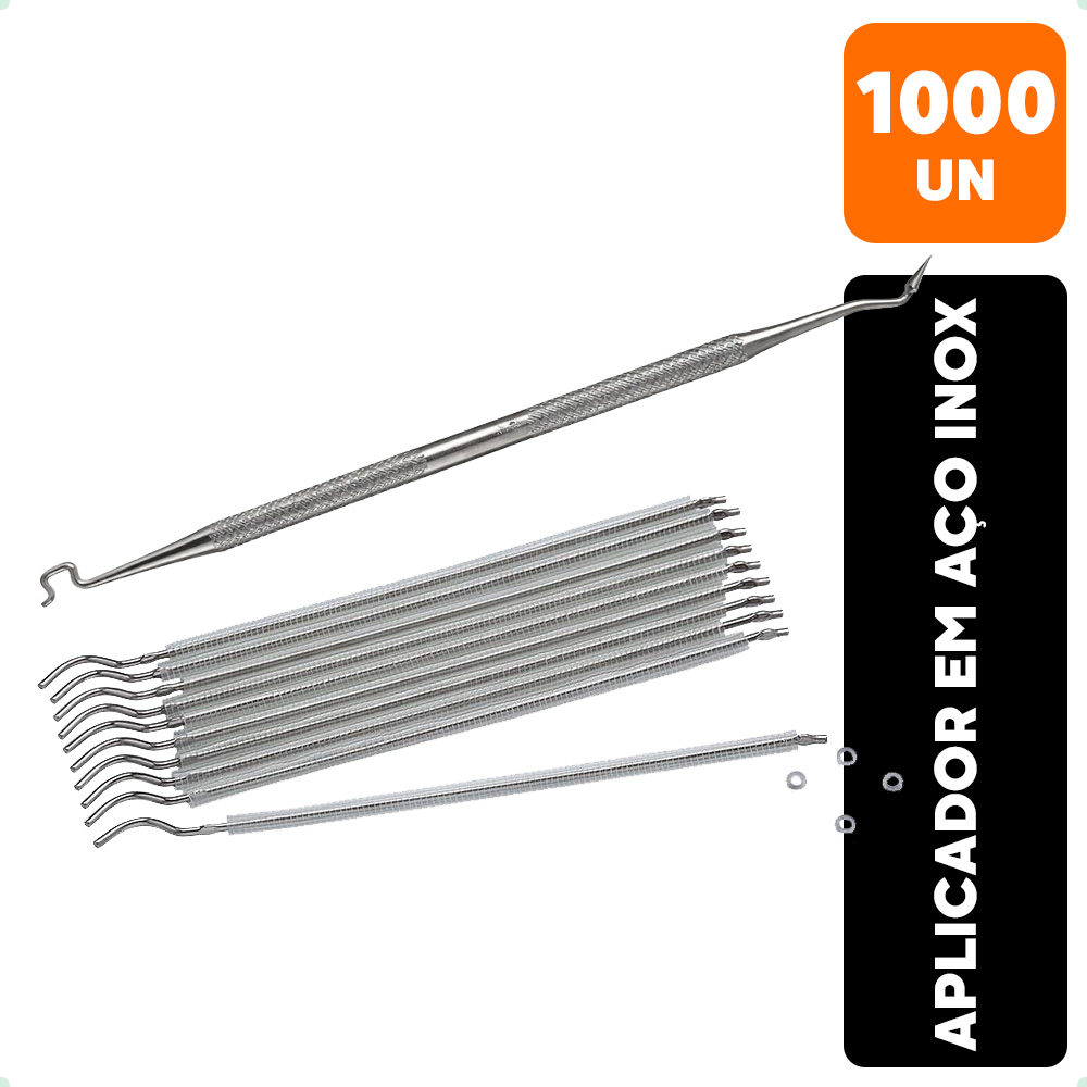 a7af7f37704d6ebd814708f27c7b67fc.jpg Borrachinha Aparelho Cristal 1000 Unidades Com Aplicador - Imagem 1