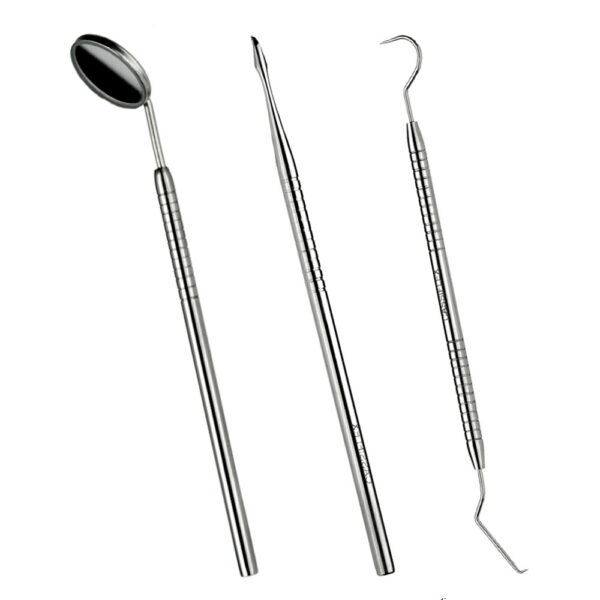 Kit Removedor de Tártaro 3 Peças Com Espelho Inox Cassiflex