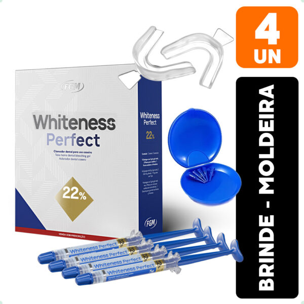 Kit Clareador Dental Whiteness Perfect 22% + Moldeira