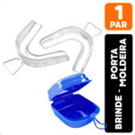 Moldeira Para Clareamento Dental Silicone 1 Par + Estojo