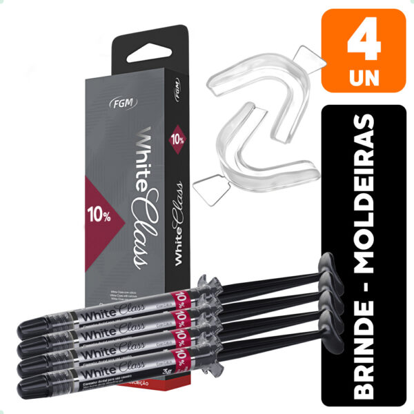 4 Clareador Dental White Class 10% Fgm + Moldeira