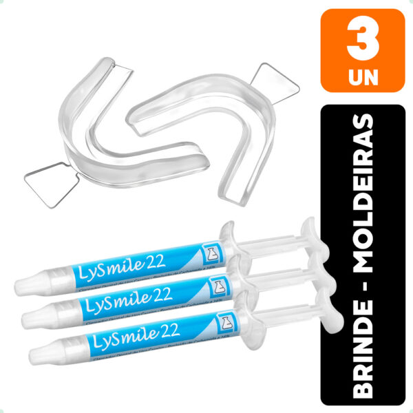 3 Clareador Dental Lysmile 22% Lysanda + Moldeira